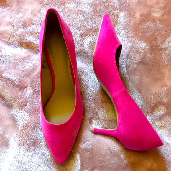 H&M Shoes Hot Pink Close Toed Heels Poshmark